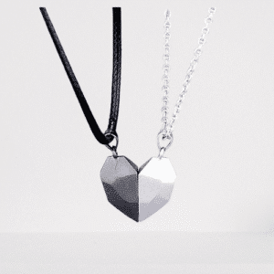 Collier coeur brillant couple