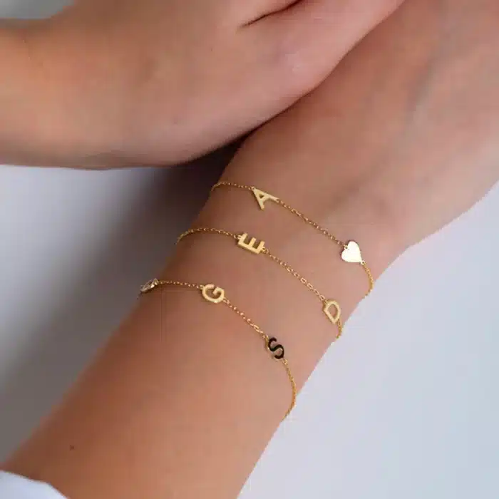 Bracelet couple initiale 2