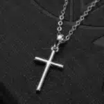 Collier argent pour couple croix 11
