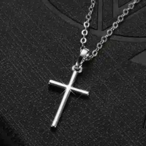 Collier argent pour couple croix 11