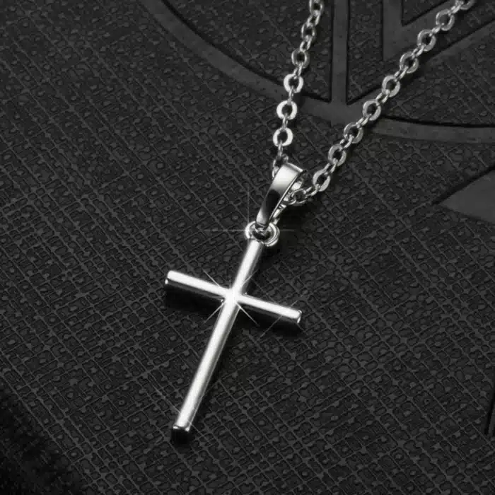 Collier argent pour couple croix 11