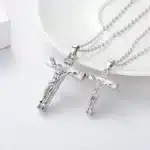 collier pendentif jésus croix couple 2