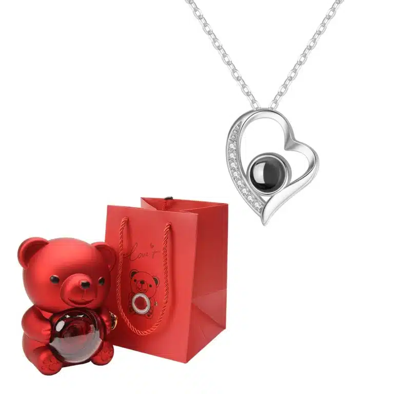 Coffret rose éternelle avec bijoux 6