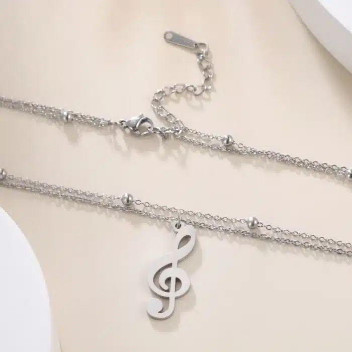 Collier de couple clé de sol 12