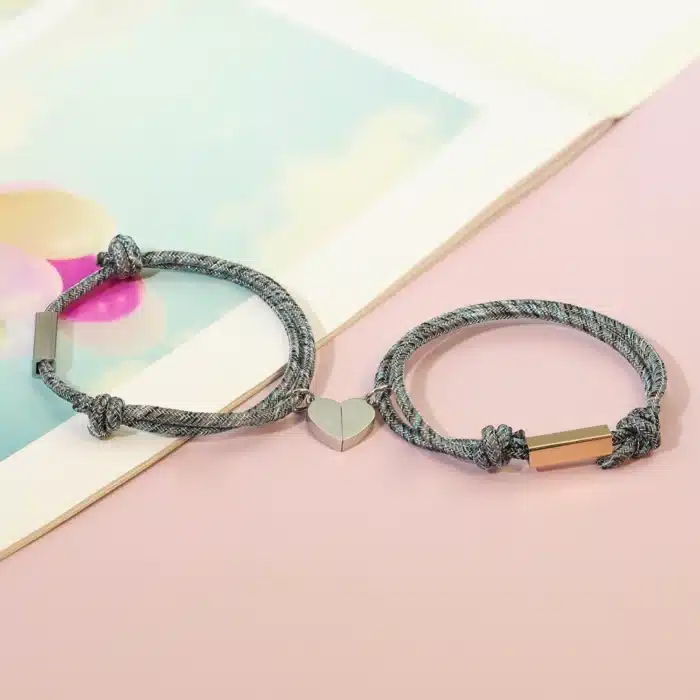 Bracelet couple aimanté coeur 1