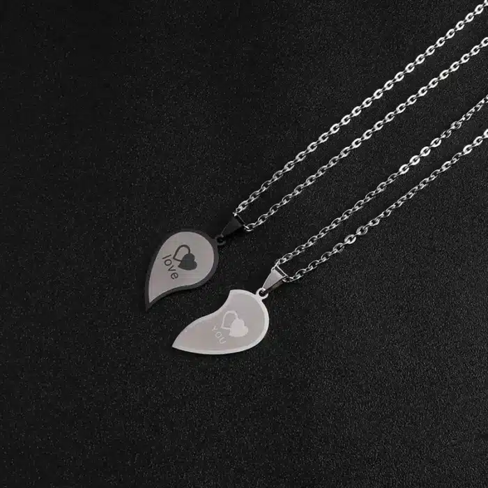 Collier coeur separable couple 3