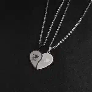 Collier coeur separable couple 1