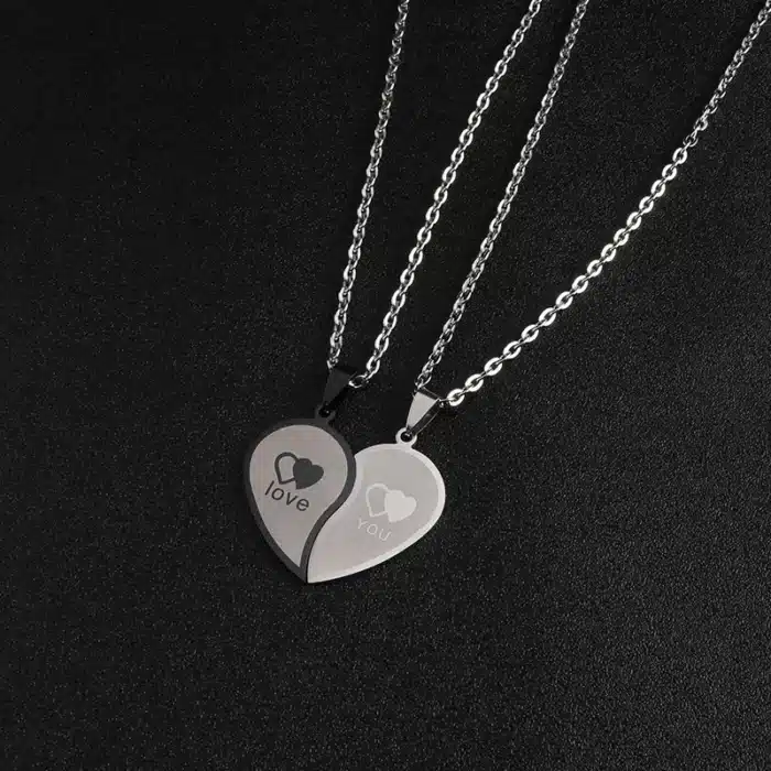 Collier coeur separable couple 1