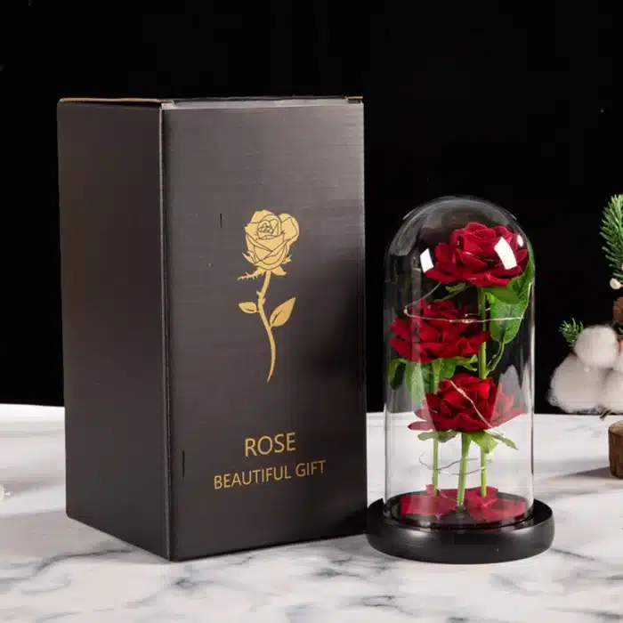 3 roses éternelles cloche 1