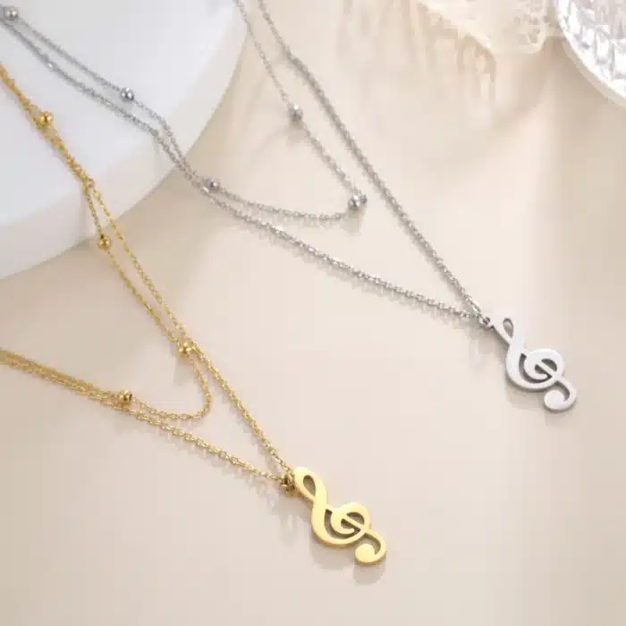 Collier de couple clé de sol 1