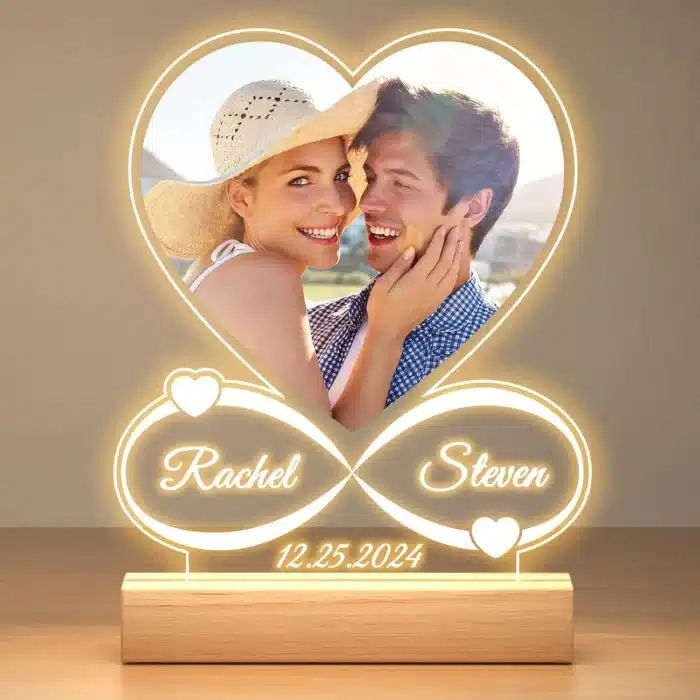 Lampe personnalisée couple photo 1
