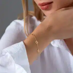 Bracelet couple initiale 1