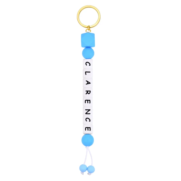 Porte clé couple prénom perles 2