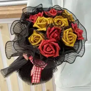 Bouquet de rose éternelle paillette 12