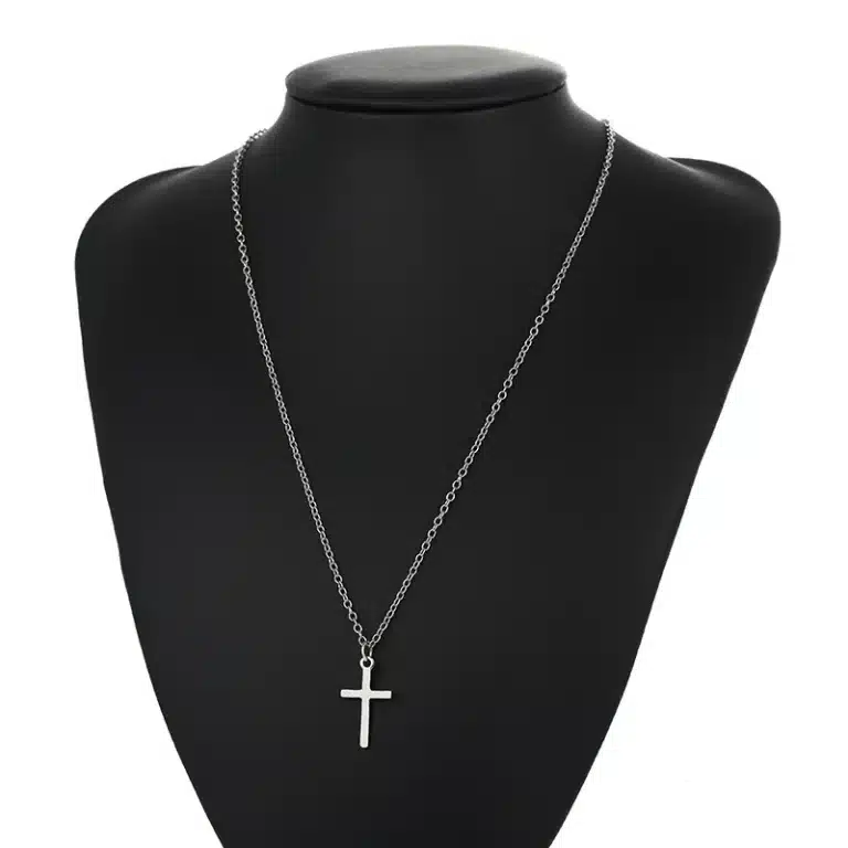 Collier argent pour couple croix 6