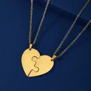 Coeur en deux collier couple 1