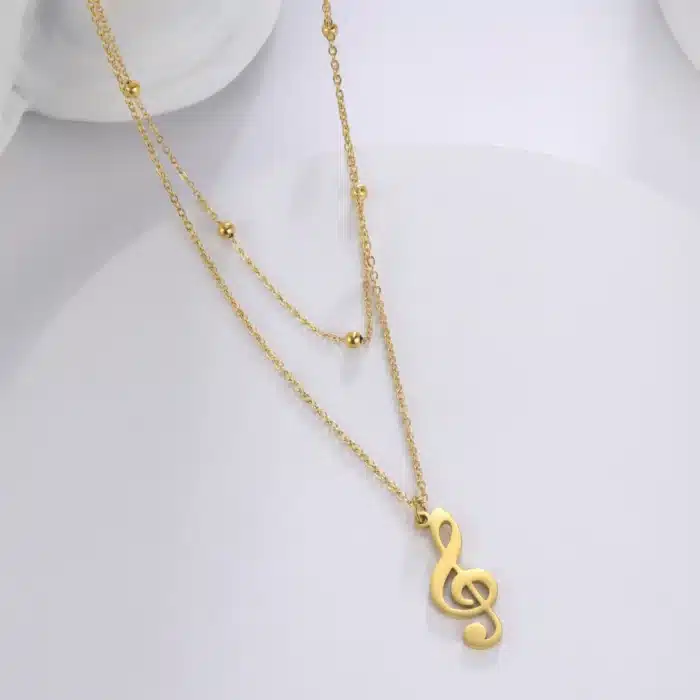 Collier de couple clé de sol 7