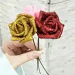 Bouquet de rose éternelle paillette 9