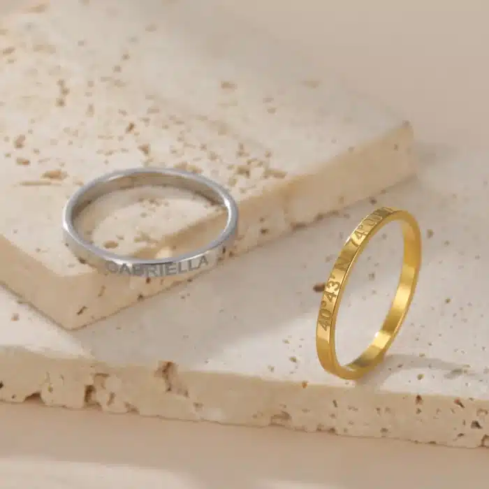 Bague couple Saint Valentin personnalisable 10
