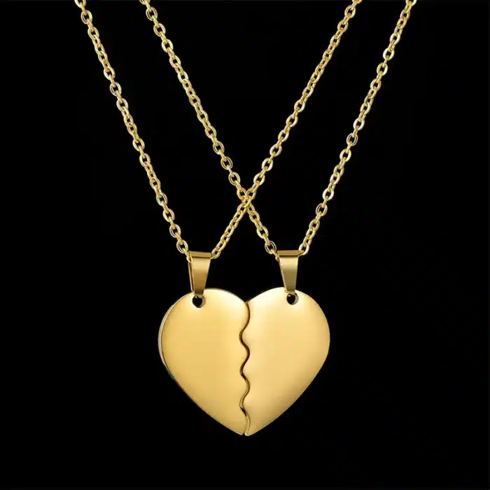 Collier coeur couple gravé 4