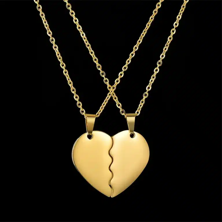 Collier coeur couple gravé 4