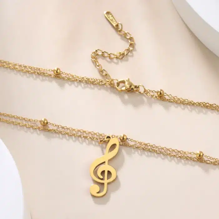 Collier de couple clé de sol 11