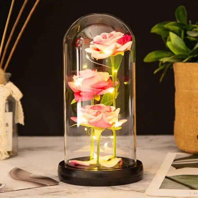 3 roses éternelles cloche 2
