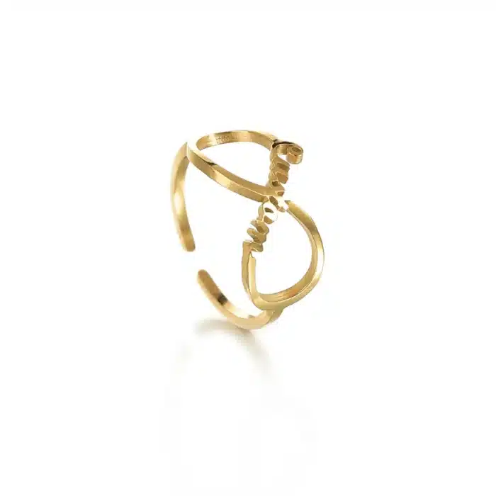 Bague couple cœur infini personnalisée 2