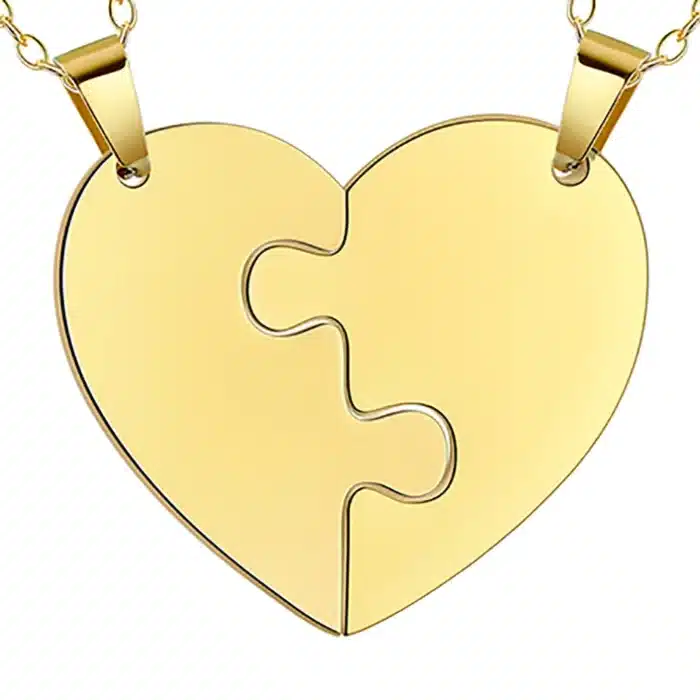 Coeur en deux collier couple 5