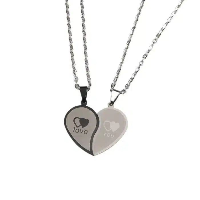 Collier coeur separable couple 5