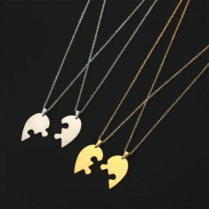 Coeur en deux collier couple 3