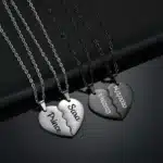 Collier coeur couple gravé 1