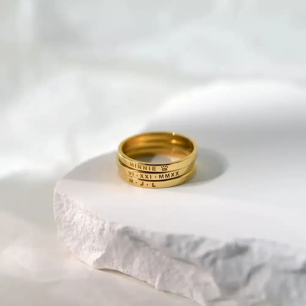 Bague couple Saint Valentin personnalisable