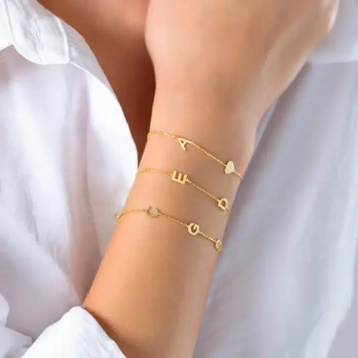 Bracelet couple initiale 3