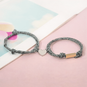 Bracelet couple aimanté coeur