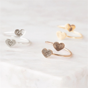 Bague couple empreintes