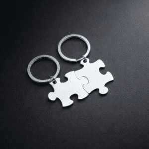 Porte clé puzzle couple personnalisable