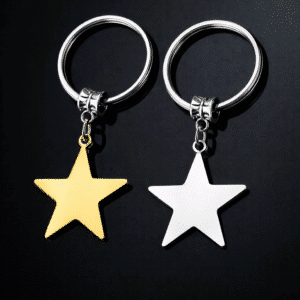 Porte clé gravure couple etoile