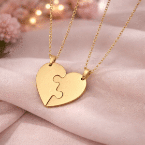 Coeur en deux collier couple