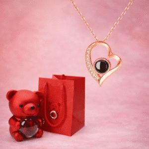 Coffret rose éternelle avec bijoux