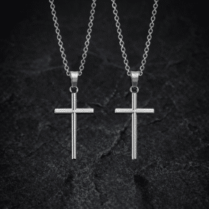 Collier argent pour couple croix