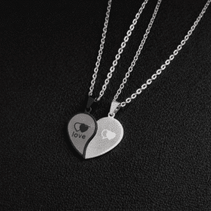 Collier coeur separable couple