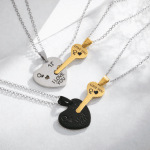 Collier coeur couple