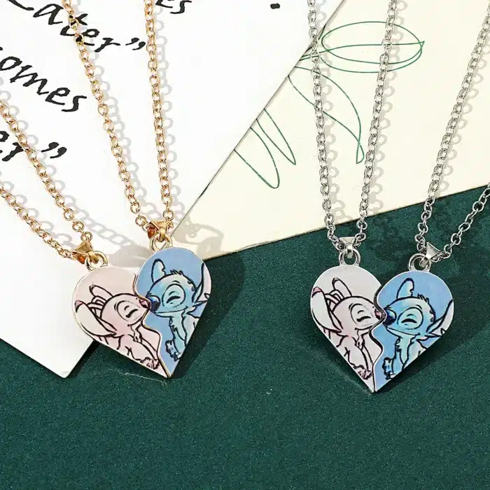 Collier coeur separable couple Lilo Stitch 4