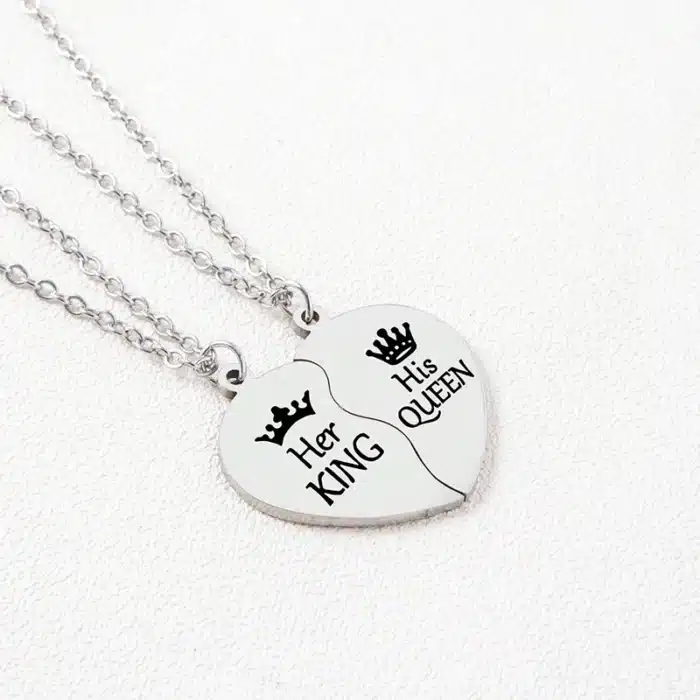 Collier cœur séparable pour couple 2
