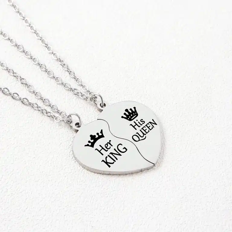 Collier cœur séparable pour couple 2