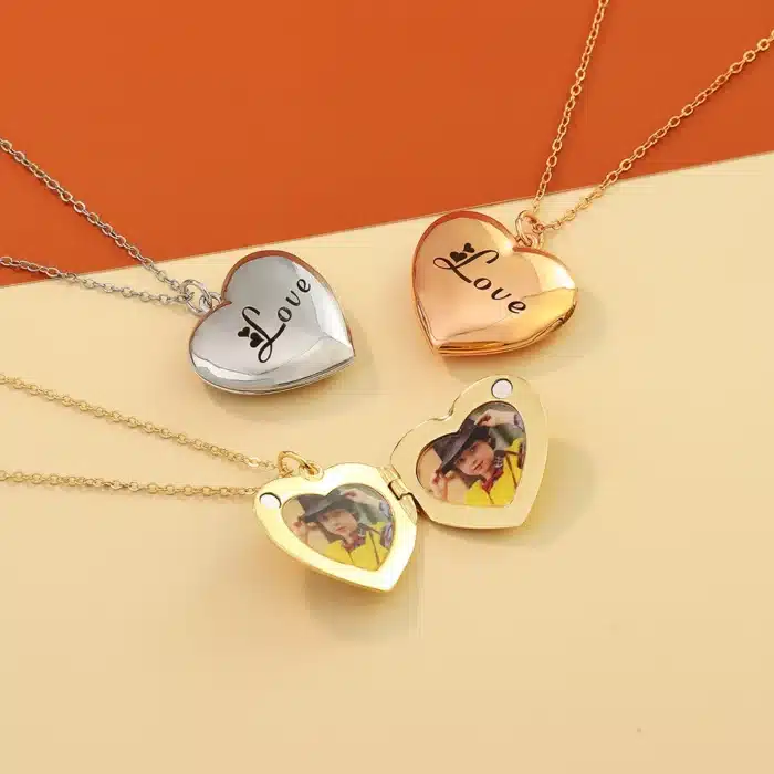 Collier coeur avec initiale couple 1