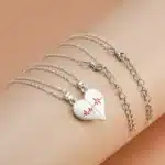Collier coeur separable couple argent 5