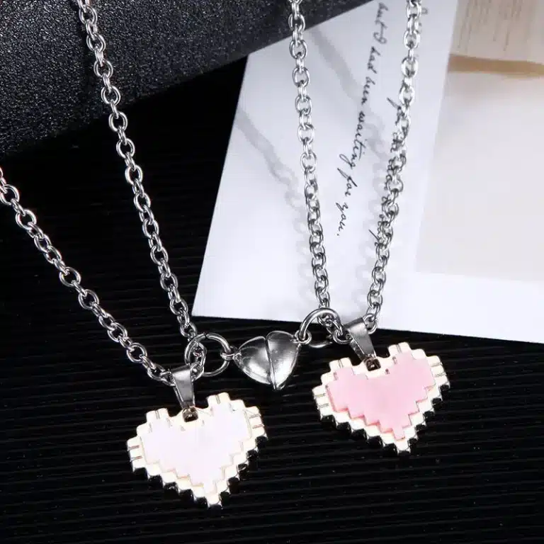 Collier Lego coeur couple 4