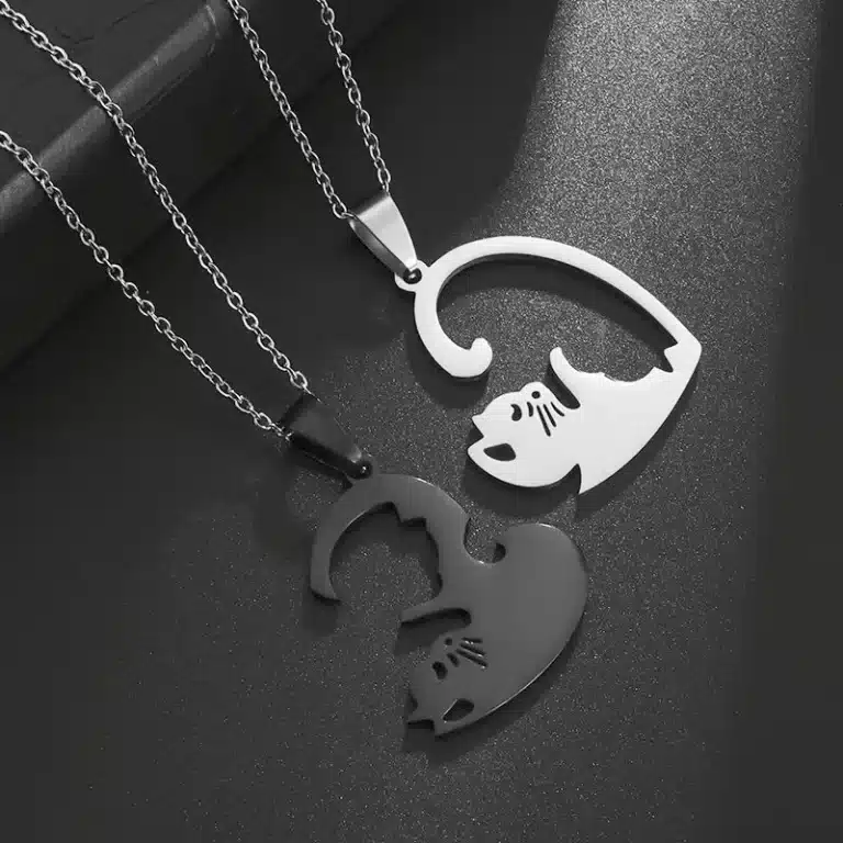 Collier pendentif coeur couple 5